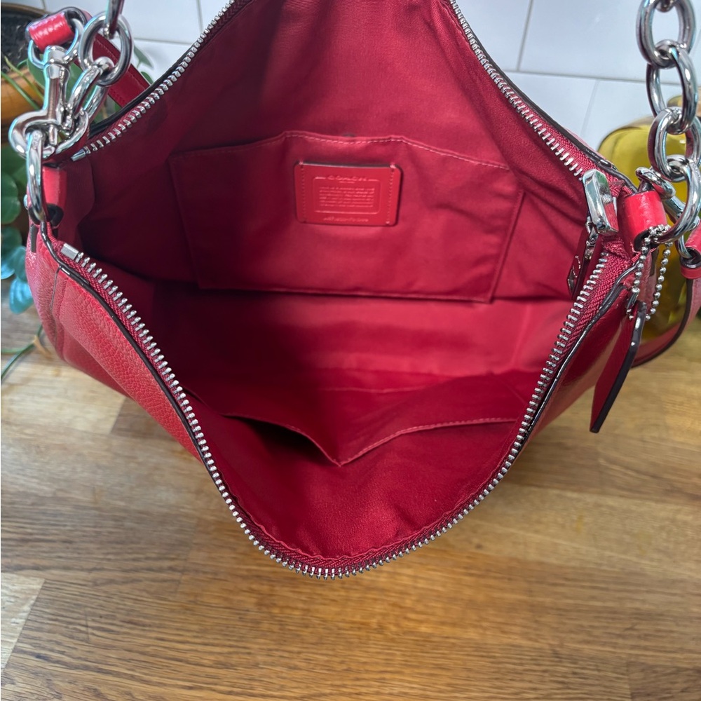 Coach Cherry Red Leather Shoulder Bag - Picture 4 of 4